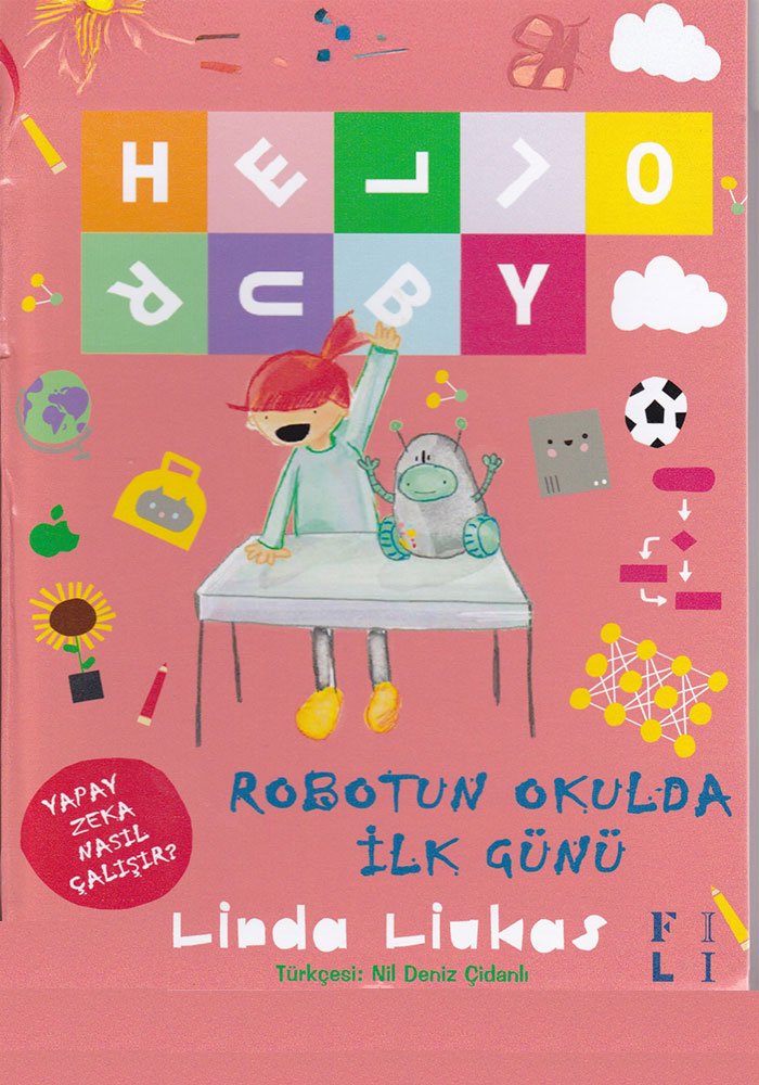 Julia dünyanın en harika oyuncağına sahipti: akıllı, sevimli ve minik bir robot. Ruby ve Julia'ya göre robotun da onlarla birlikte okula gidip yeni şeyler öğrenmesi gerekiyordu. Fakat bir robot nasıl okula gider? Çocuklar robotla birlikte makinelerin ve insanların, benzerlikleri ile ortak noktalarını keşfediyor. Robotun becerileri hem çocukları hem de öğretmeni kendine hayran bırakıyor. Çalışma kitabının alıştırmalarında makine öğrenimi hakkında bilgilenirken, robotların nasıl eğitildiğini öğreniyoruz.
